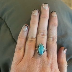 Natural gemstone ring in sterling silver